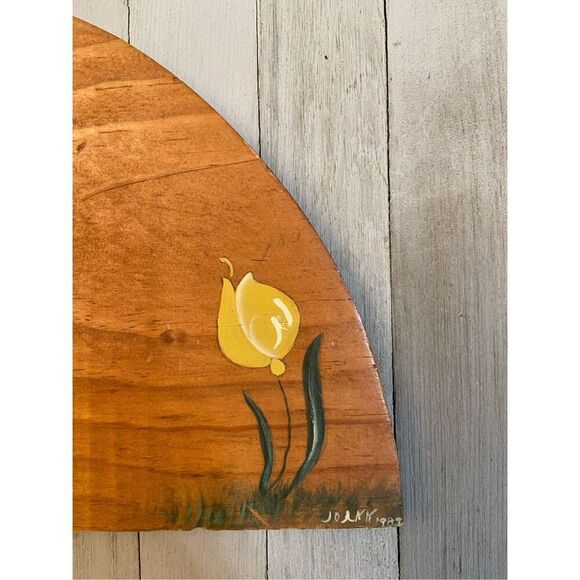 Vintage 1998 Handmade Hand Painted Wooden Hanging Sign Barn & Pond Scene Signed - Picture 5 of 8